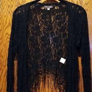 Surrealist Black Lace Coverup
